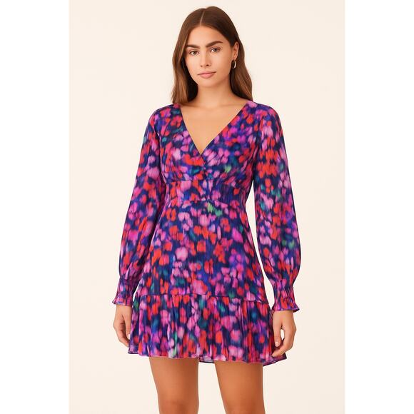 NEW- NWT MinkPink LS Animal Print Calista Dress Small Multicolor - Picture 1 of 6